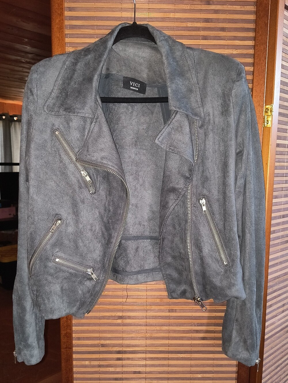 VICI Women's Gray Suede Moto Jacket